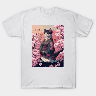 Flowers and cat T-Shirt